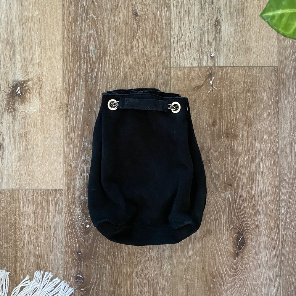 suede backpack with chain